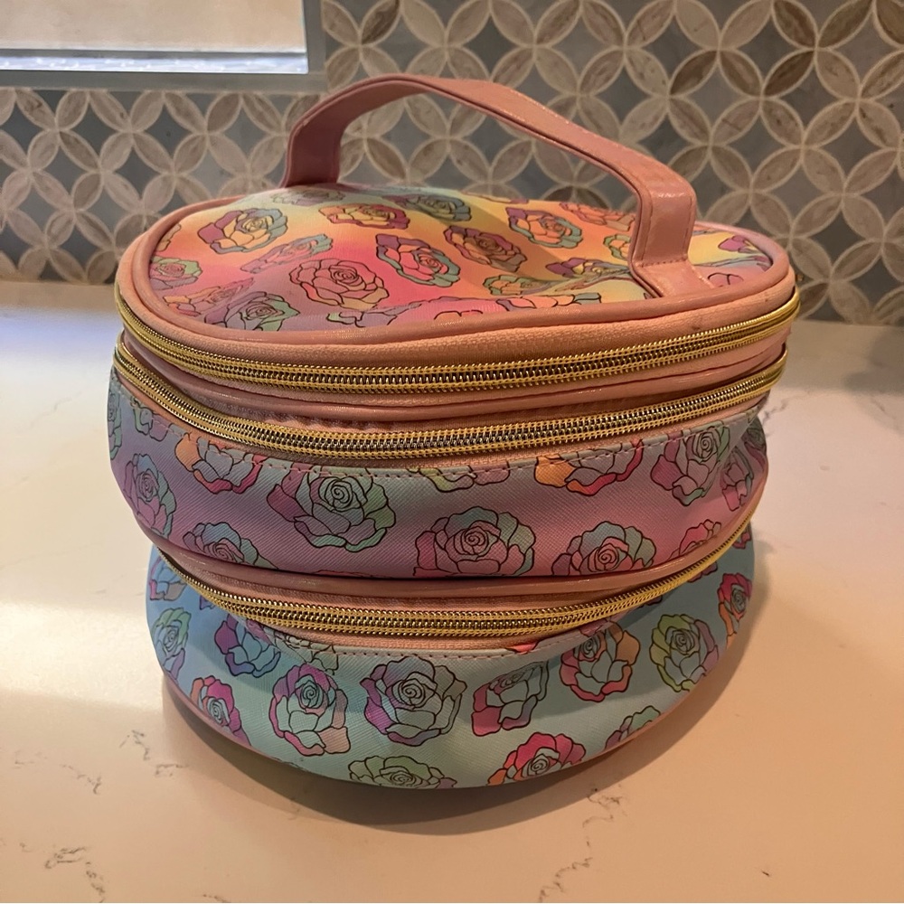 Under One Sky Floral Pastel Women's Makeup Cosmetic Bag